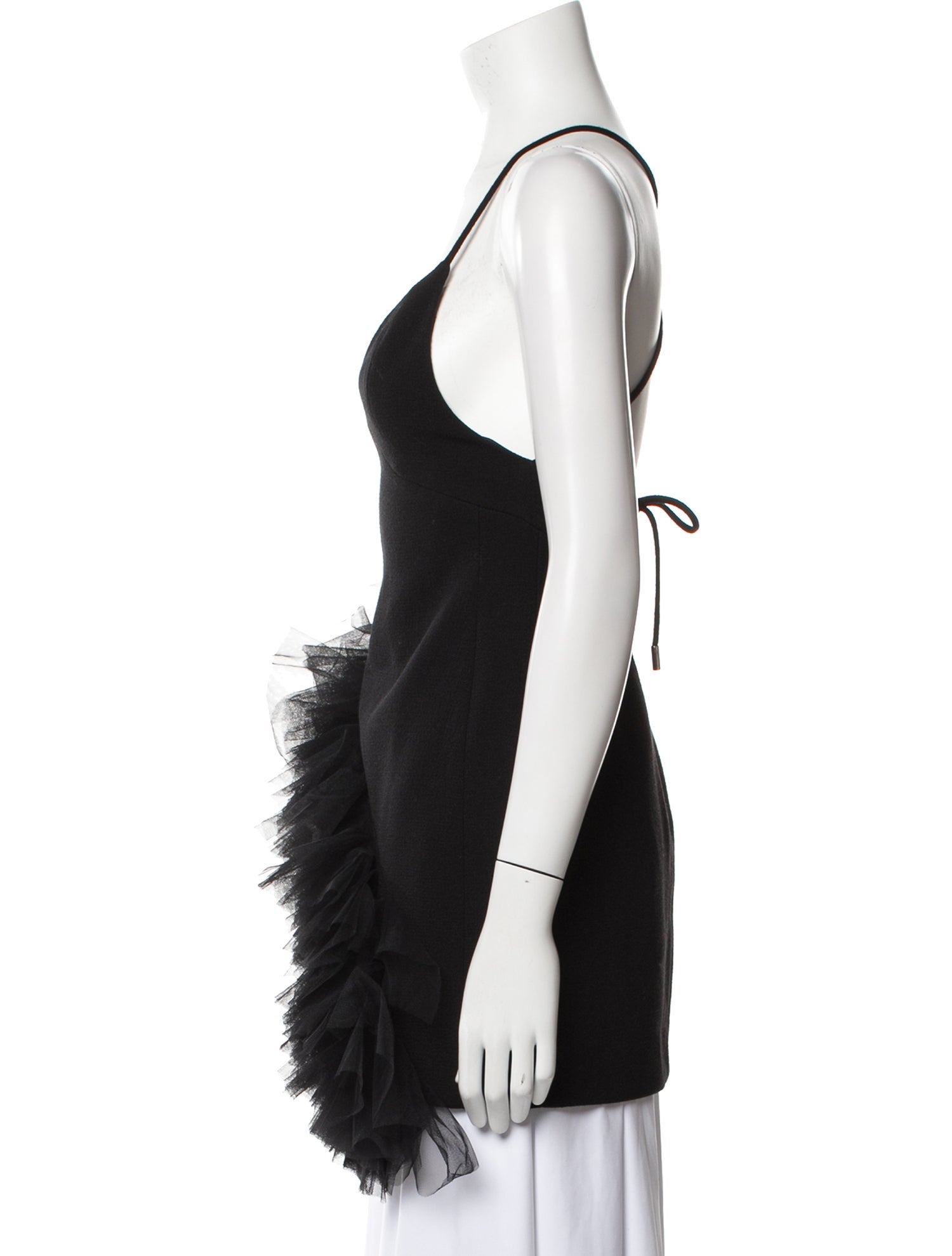 David Koma Virgin Wool V-Neck Top