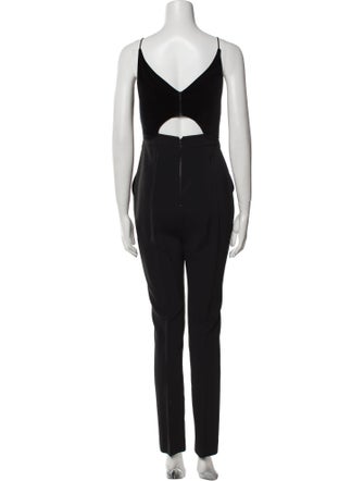 David Koma Patterned V-Neck Jumpsuit