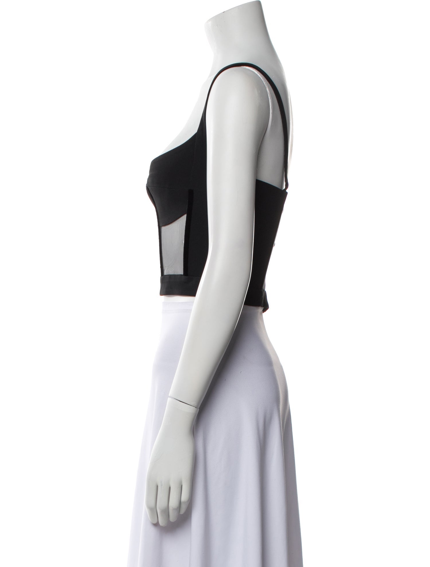 David Koma Square Neckline Sleeveless Crop Top
