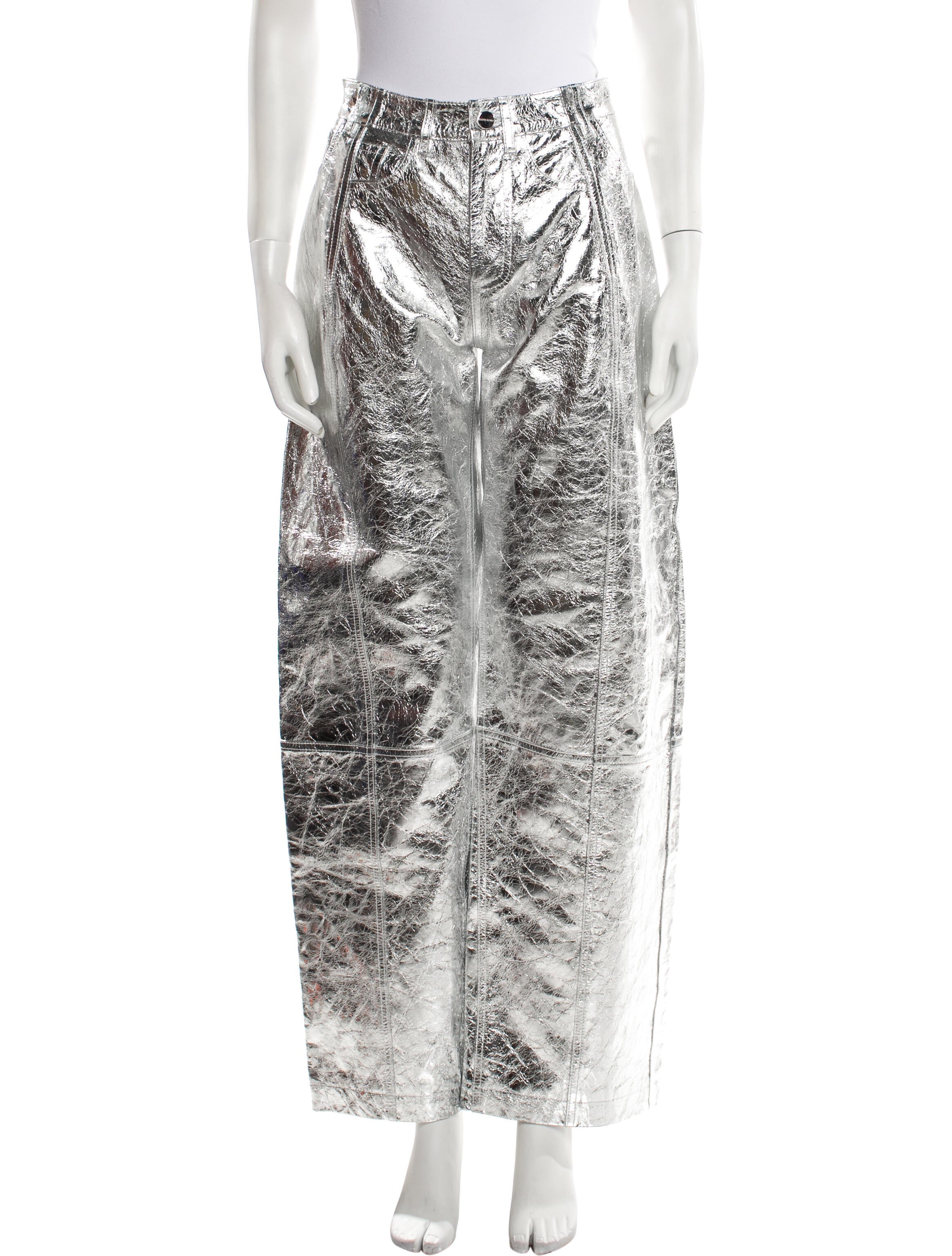 David Koma Leather Wide Leg Pants w/ Tags