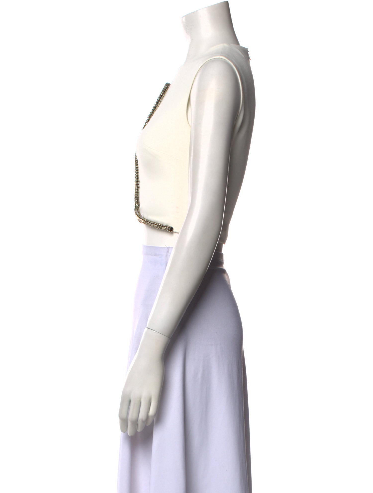 David Koma V-Neck Sleeveless Crop Top