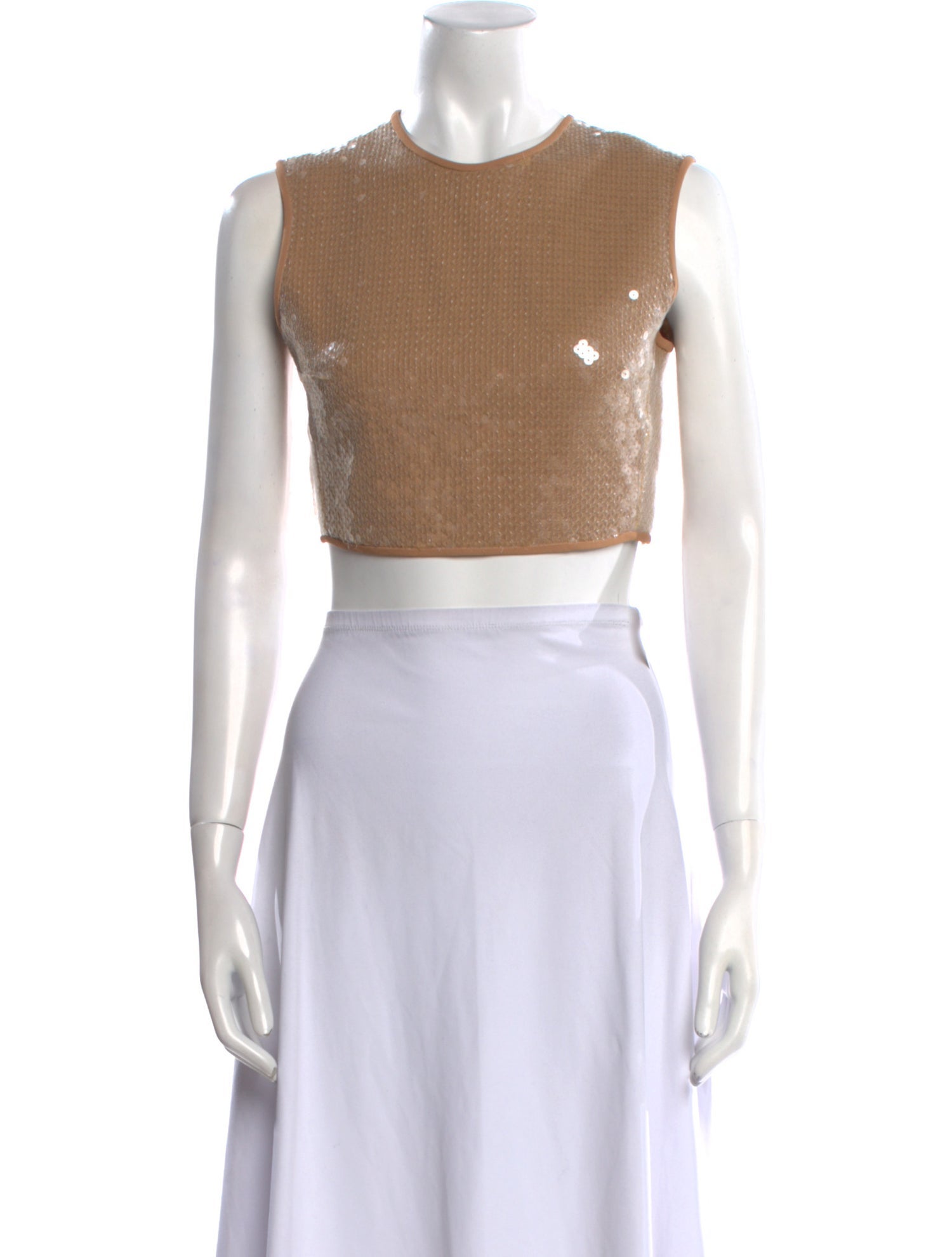 David Koma Crew Neck Sleeveless Crop Top