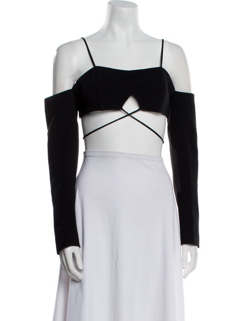 David Koma Square Neckline Long Sleeve Crop Top w/ Tags