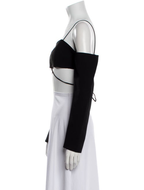 David Koma Square Neckline Long Sleeve Crop Top w/ Tags