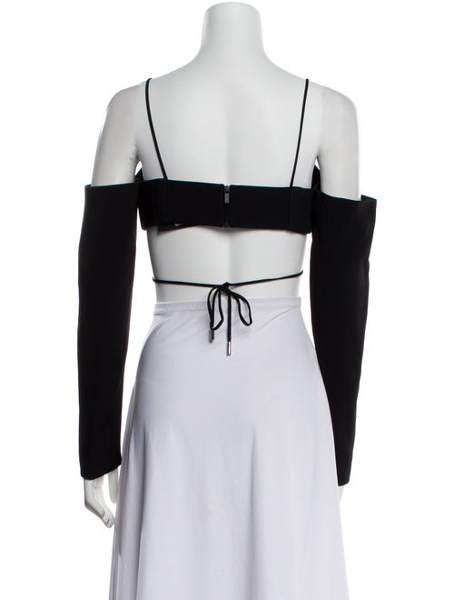 David Koma Square Neckline Long Sleeve Crop Top w/ Tags