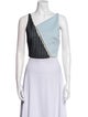 David Koma Colorblock Pattern One-Shoulder Crop Top