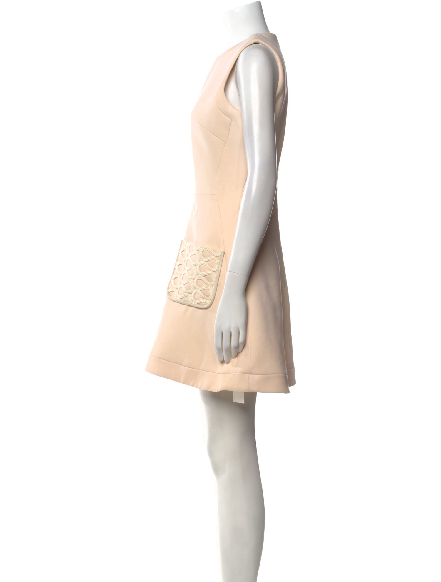 David Koma Lamb Leather Mini Dress