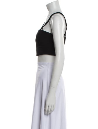 David Koma Square Neckline Sleeveless Crop Top