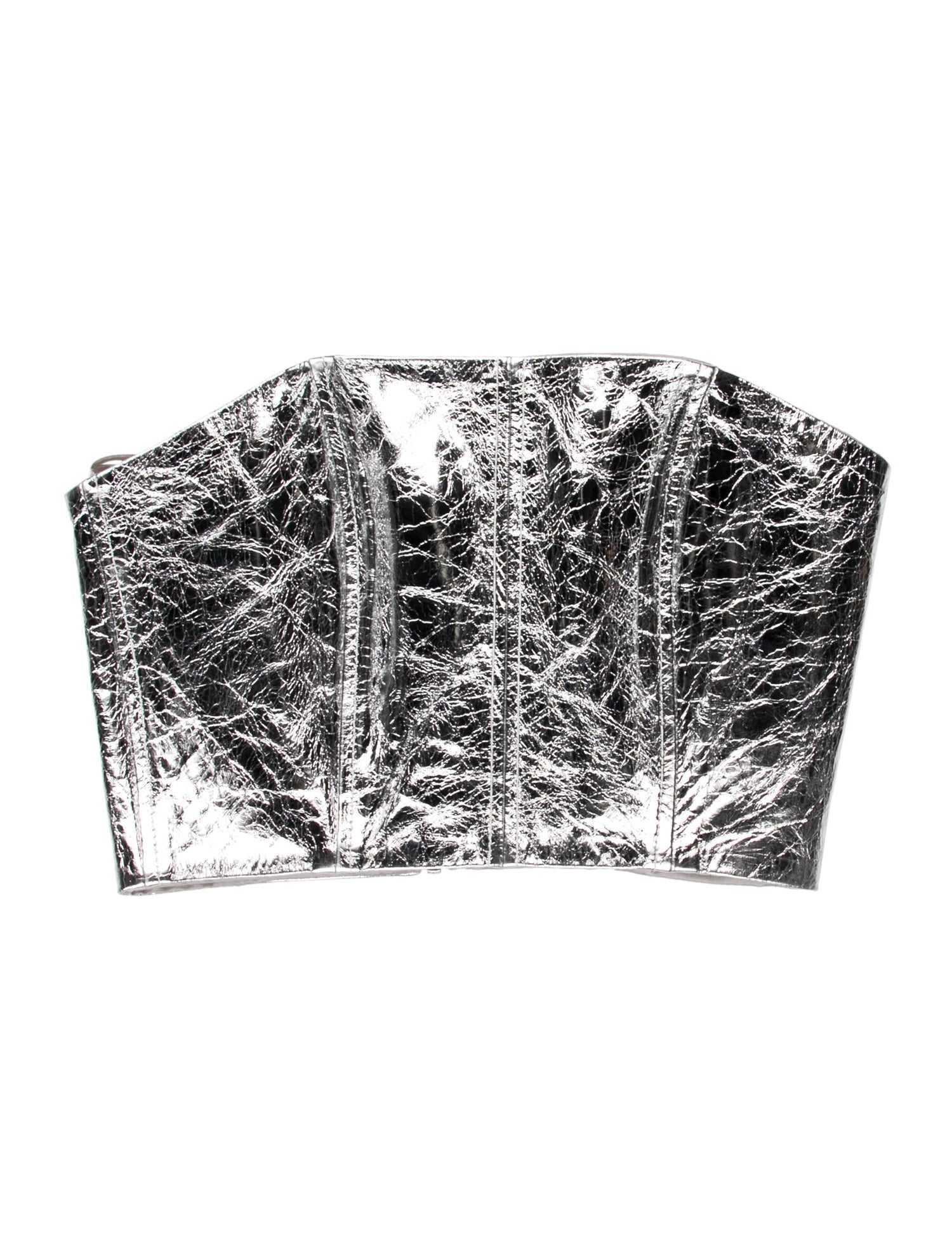 David Koma Leather Strapless Crop Top w/ Tags