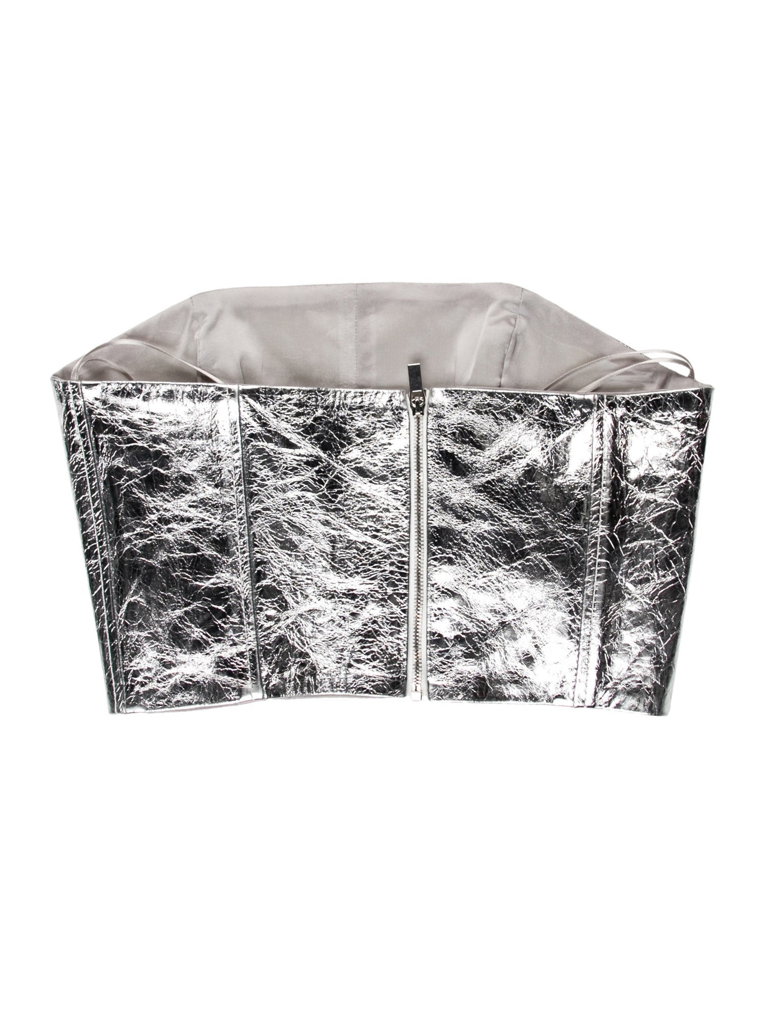 David Koma Leather Strapless Crop Top w/ Tags