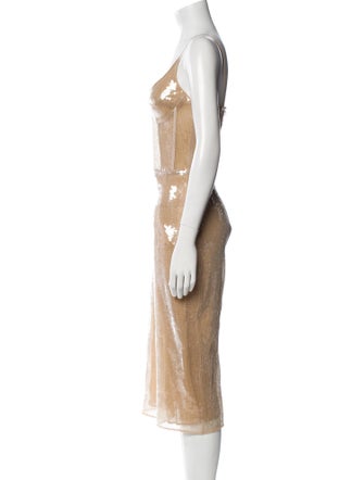 David Koma V-Neck Midi Length Dress