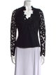 David Koma Lace Pattern V-Neck Top