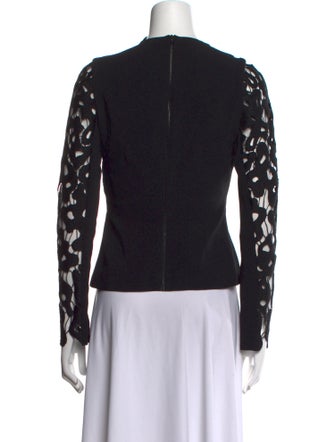 David Koma Lace Pattern V-Neck Top