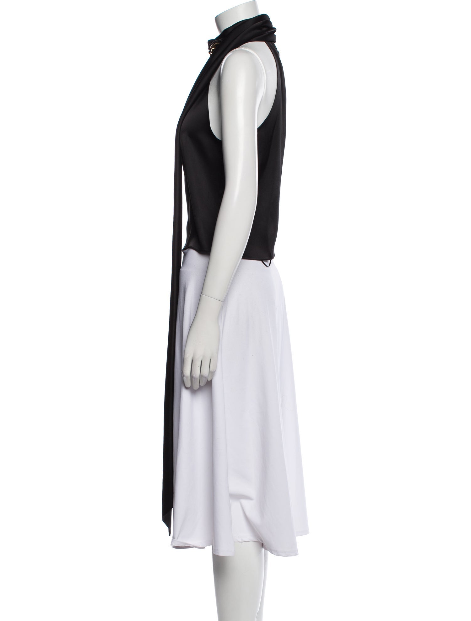 David Koma Silk Halterneck Crop Top