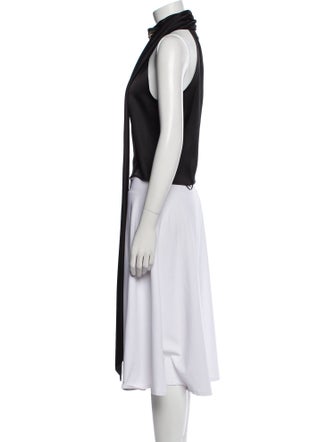 David Koma Silk Halterneck Crop Top