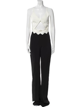 David Koma Plunge Neckline Jumpsuit