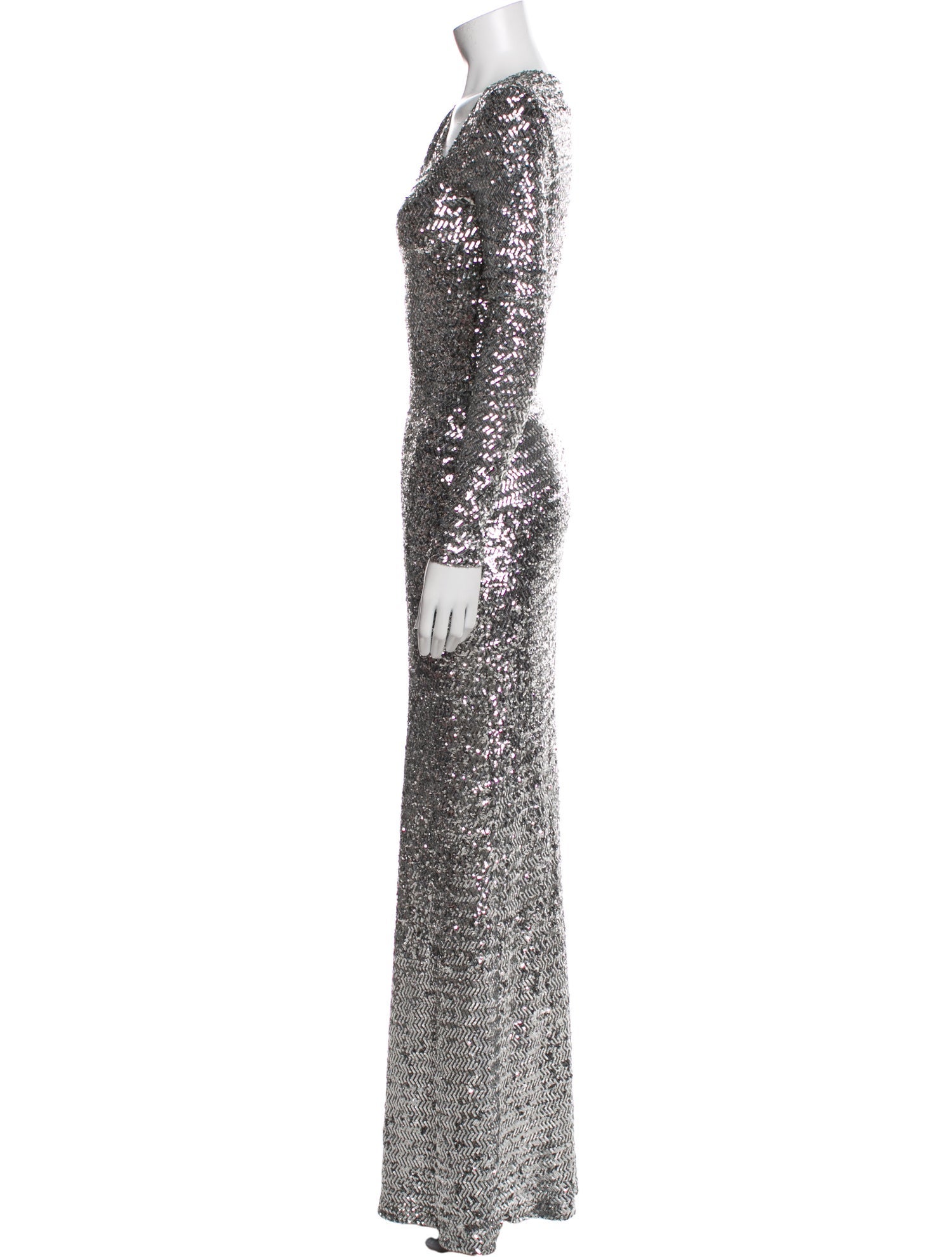 David Koma Sequin Long Dress