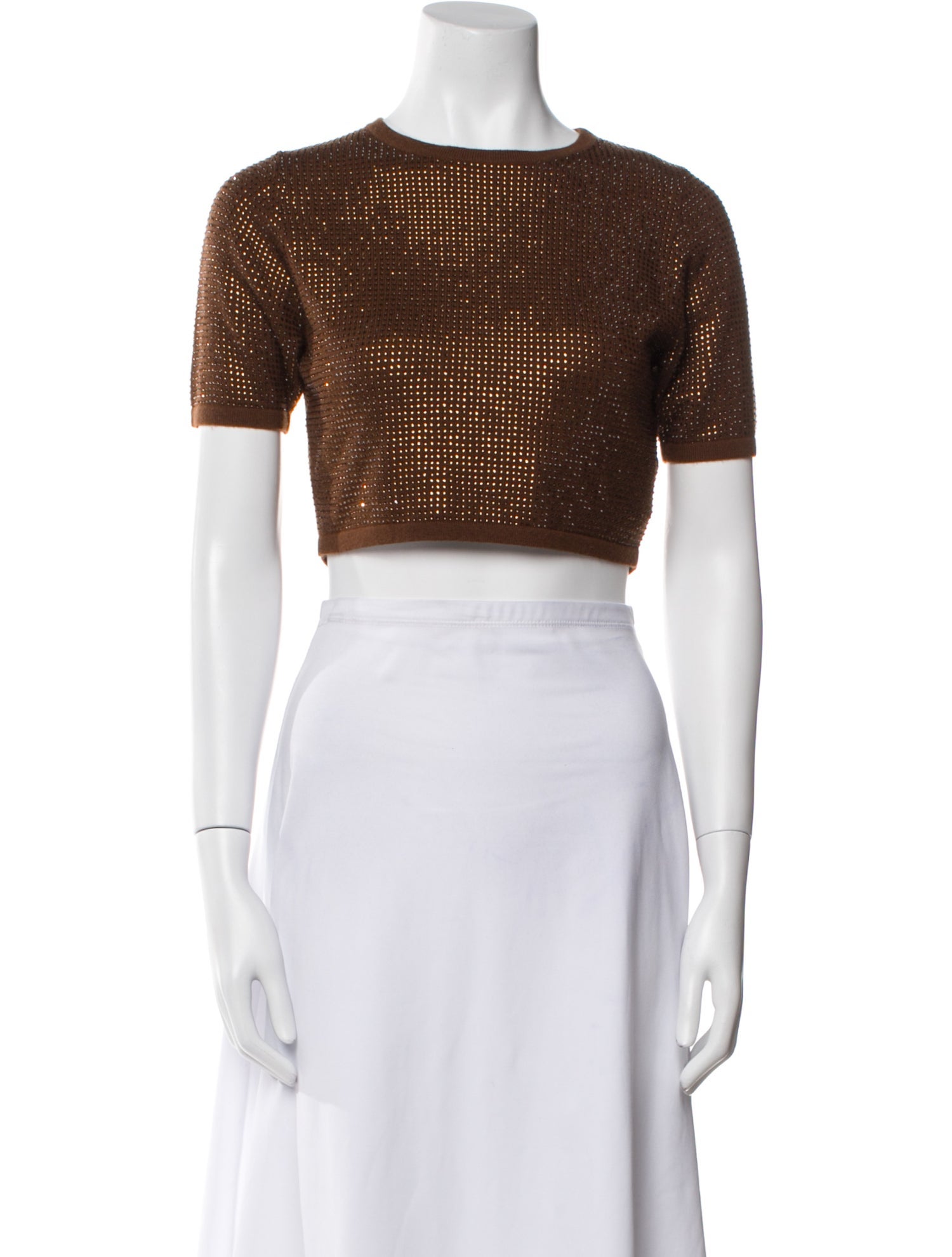 David Koma Wool Bateau Neckline Crop Top w/ Tags