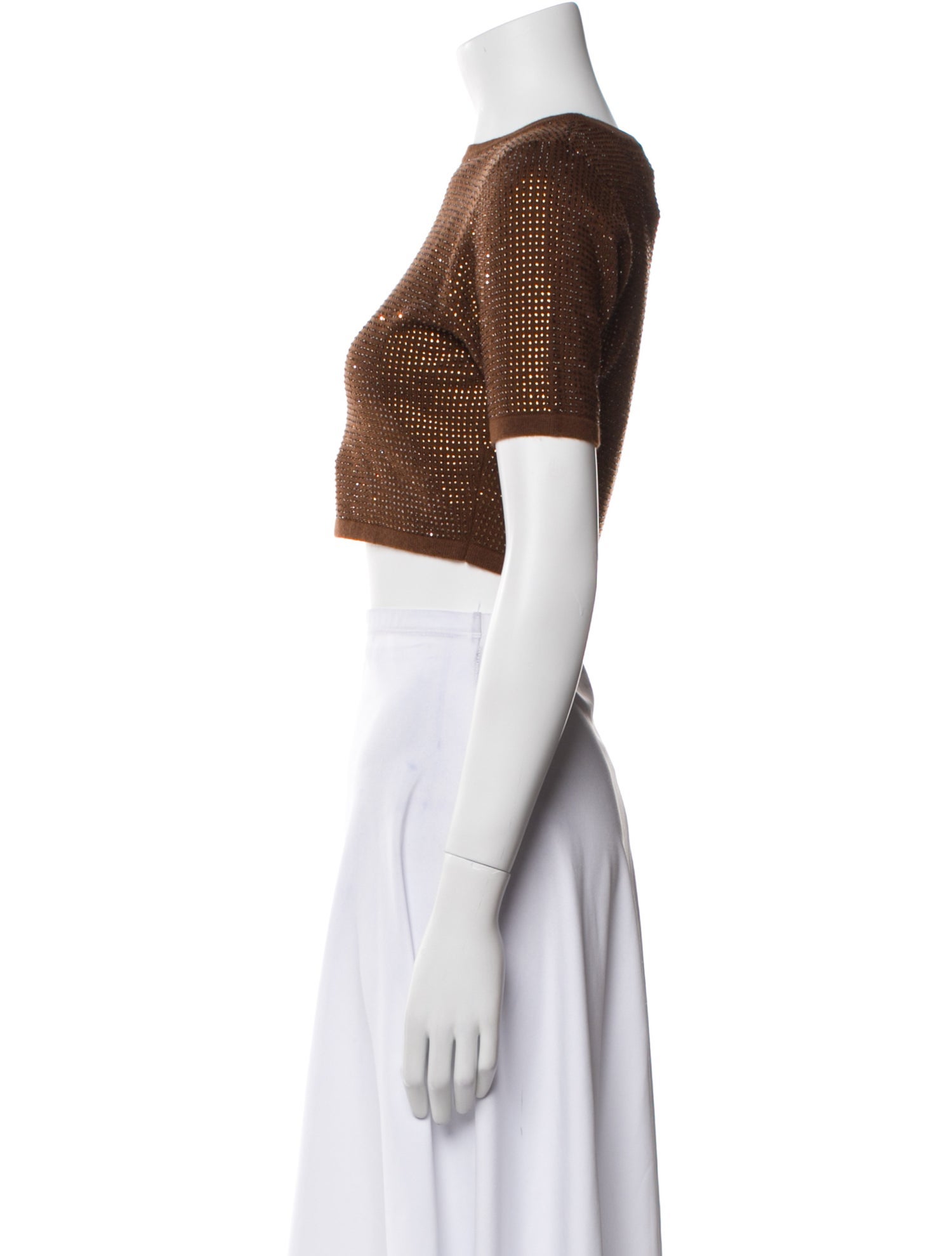David Koma Wool Bateau Neckline Crop Top w/ Tags
