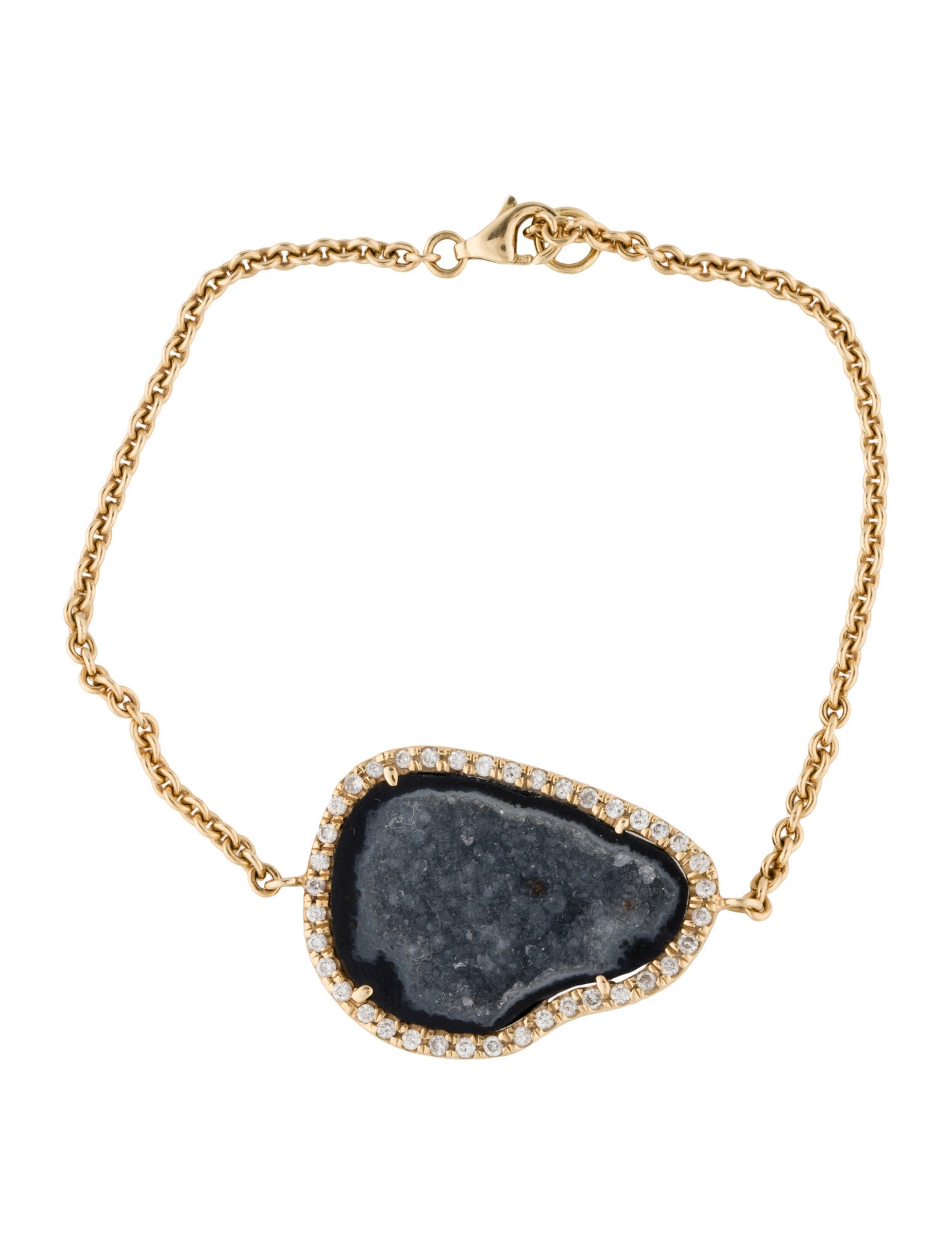 Kimberly McDonald 18K Druzy Geode & Diamond Station Bracelet