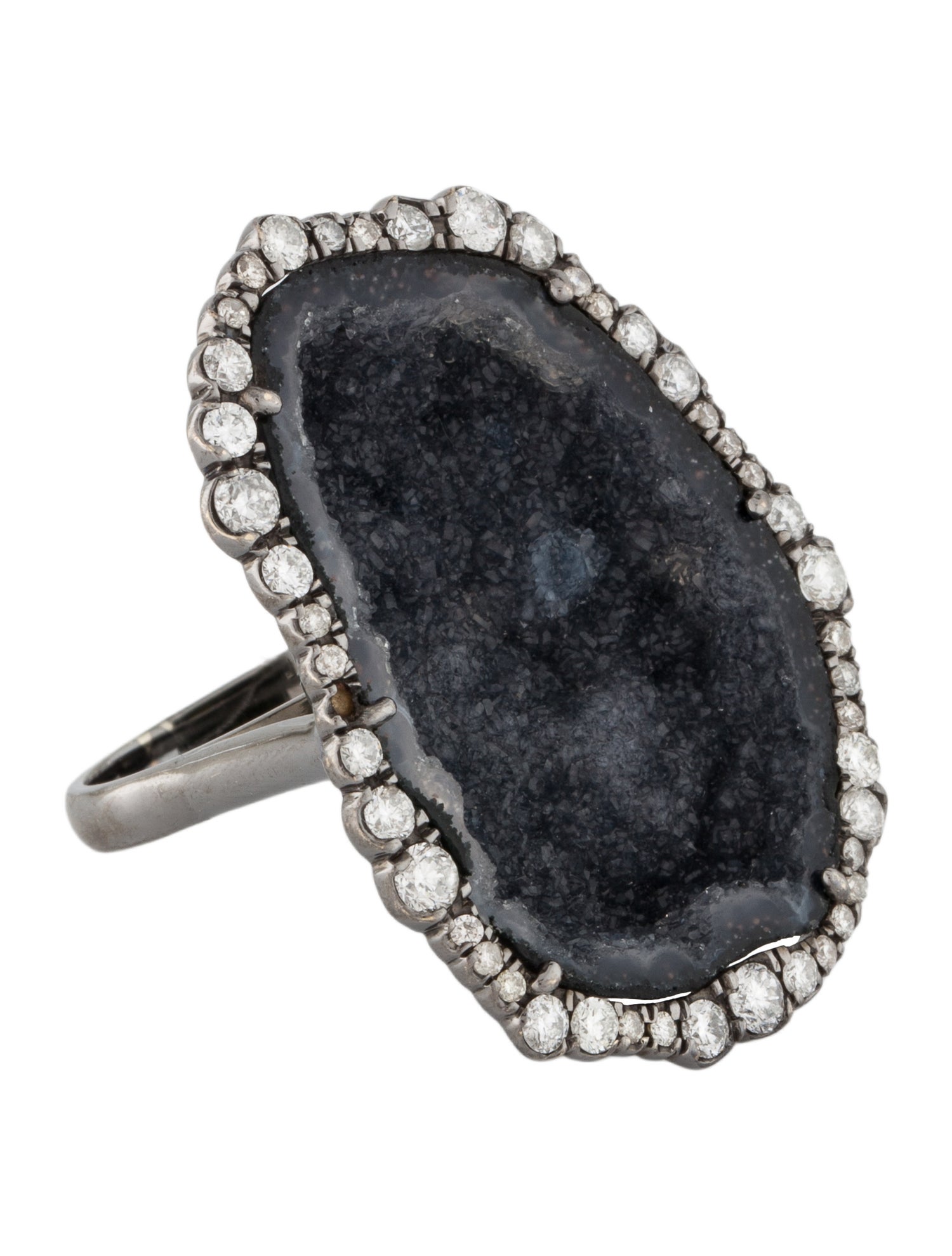 Kimberly McDonald 18K Geode Druzy Diamond Ring