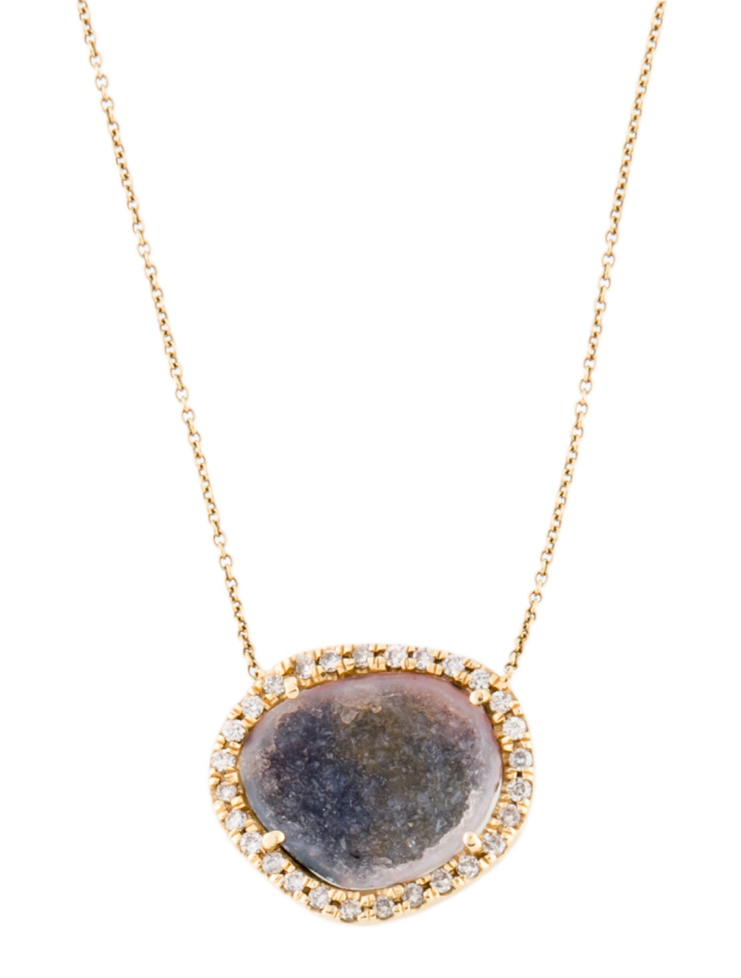 Kimberly McDonald 18K Geode & Diamond Pendant Necklace