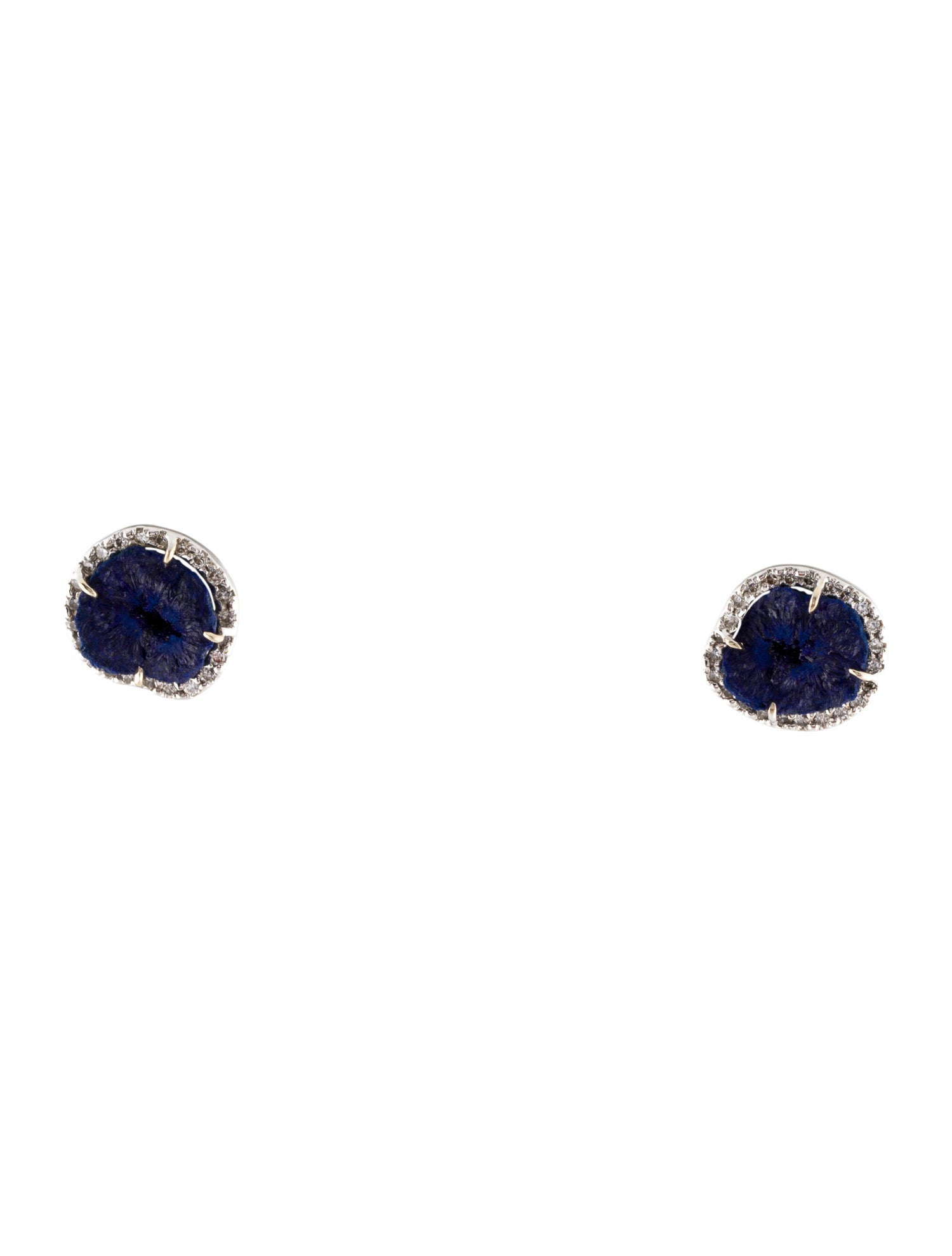 Kimberly McDonald 18K Druzy & Diamond Stud Earrings