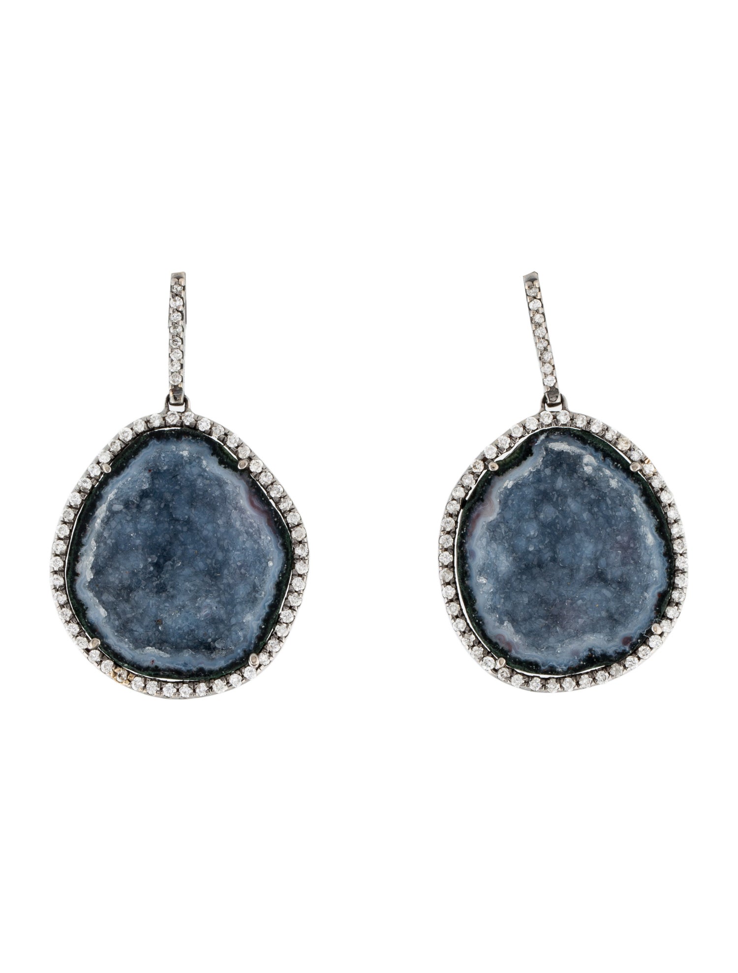 Kimberly McDonald 18K 1.05ctw Diamond & Geode Drop Earrings