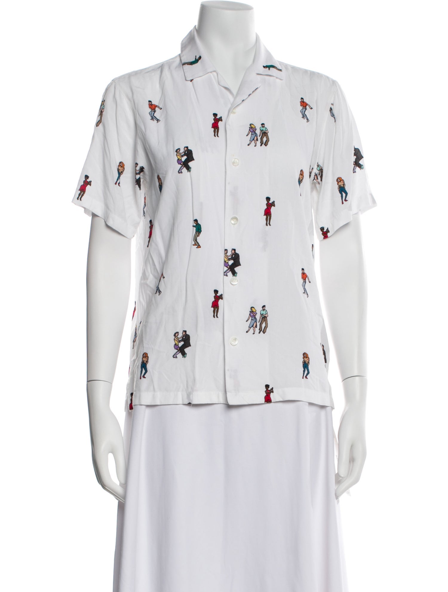 Kirin Printed Short Sleeve Button-Up Top