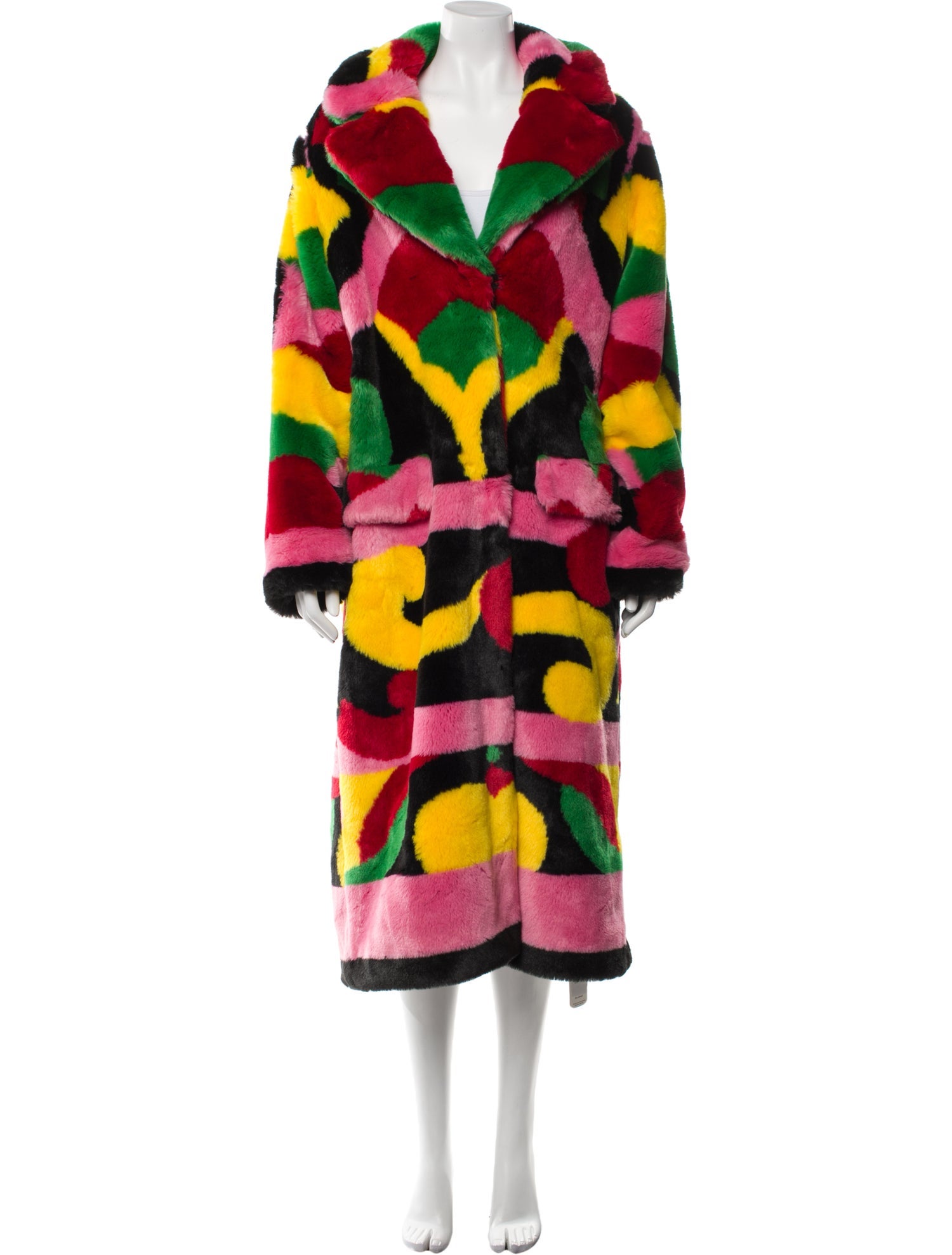 Kirin Faux Fur Printed Faux Fur Coat