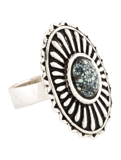 King Baby Studio Starburst Concho Turquoise Spotted Cocktail Ring