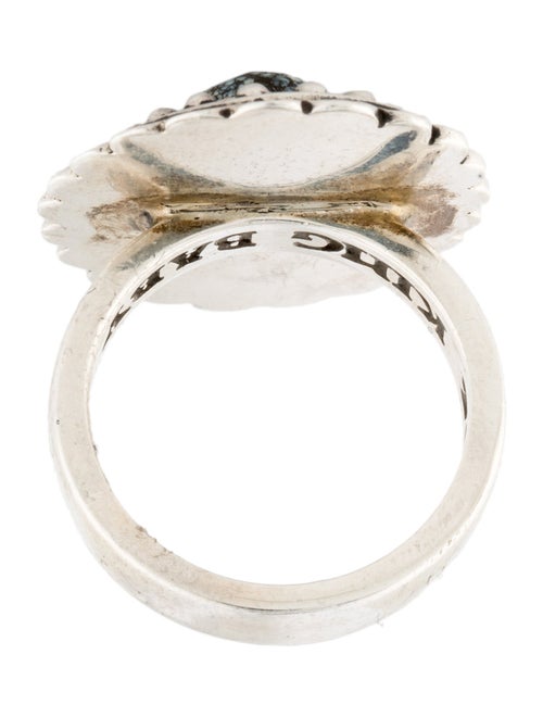 King Baby Studio Starburst Concho Turquoise Spotted Cocktail Ring