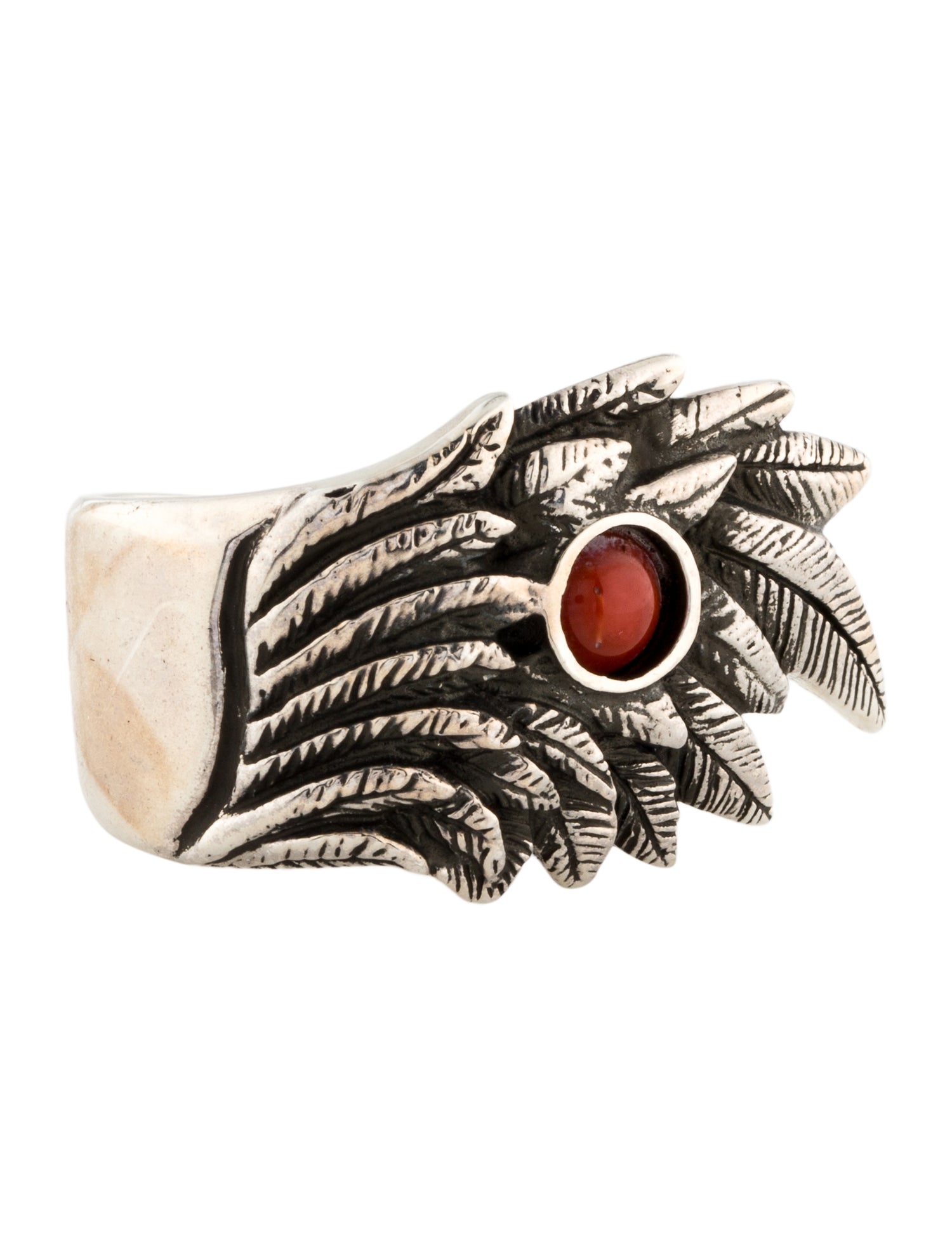 King Baby Studio Coral Raven Wing Cocktail Ring