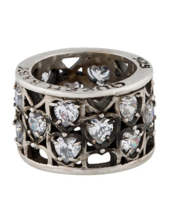 King Baby Studio Cubic Zirconia Heart Patterned Band