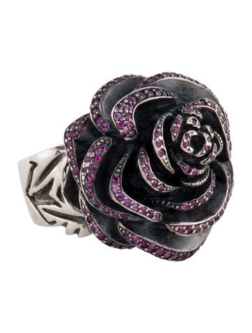 King Baby Studio Cocktail Ring Synthetic Sapphire Rose 5