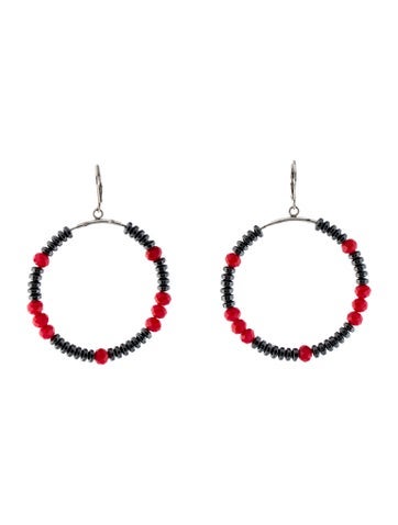 King Baby Studio Drop Hoop Earrings