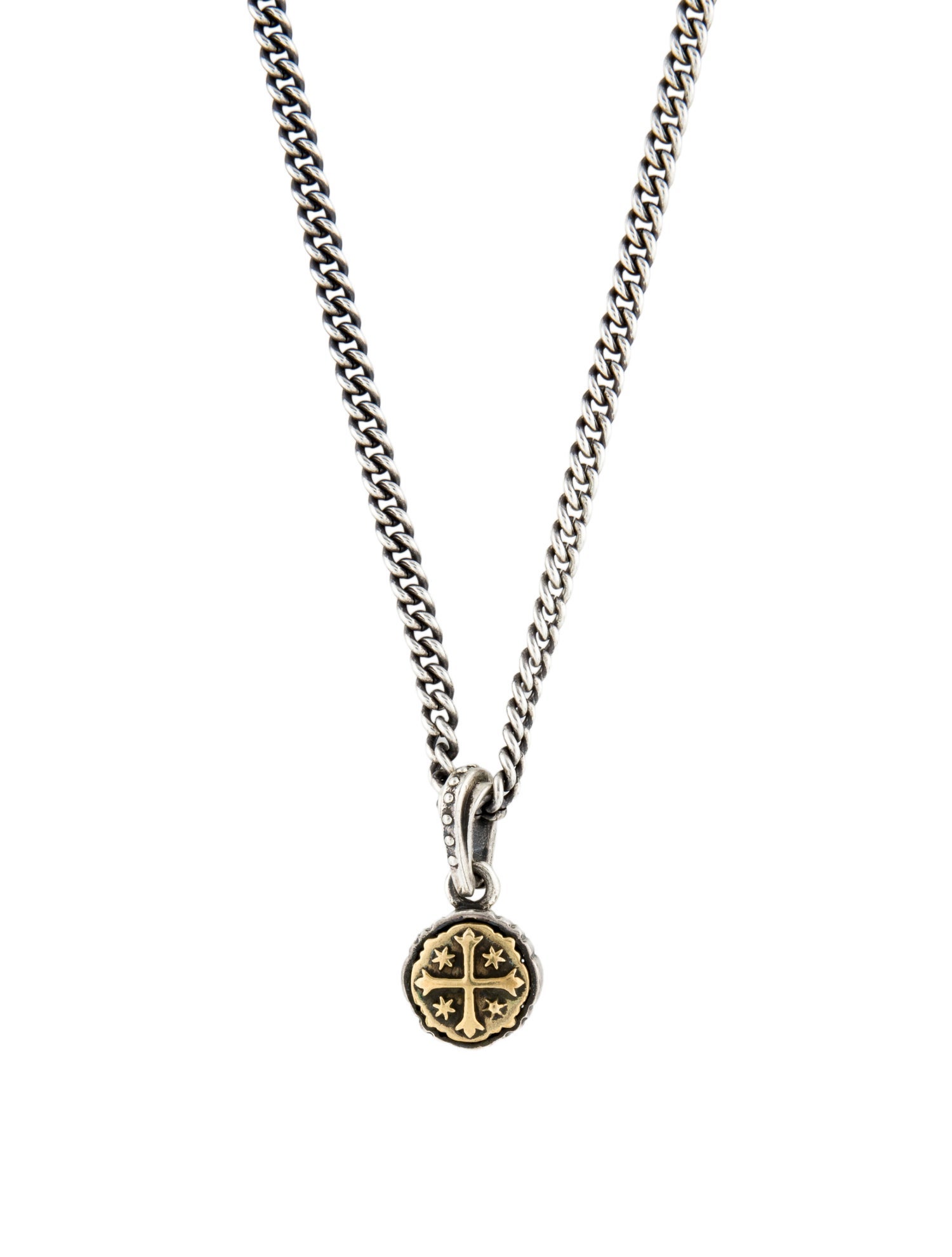 King Baby Studio Two-Tone Cross Pendant Necklace