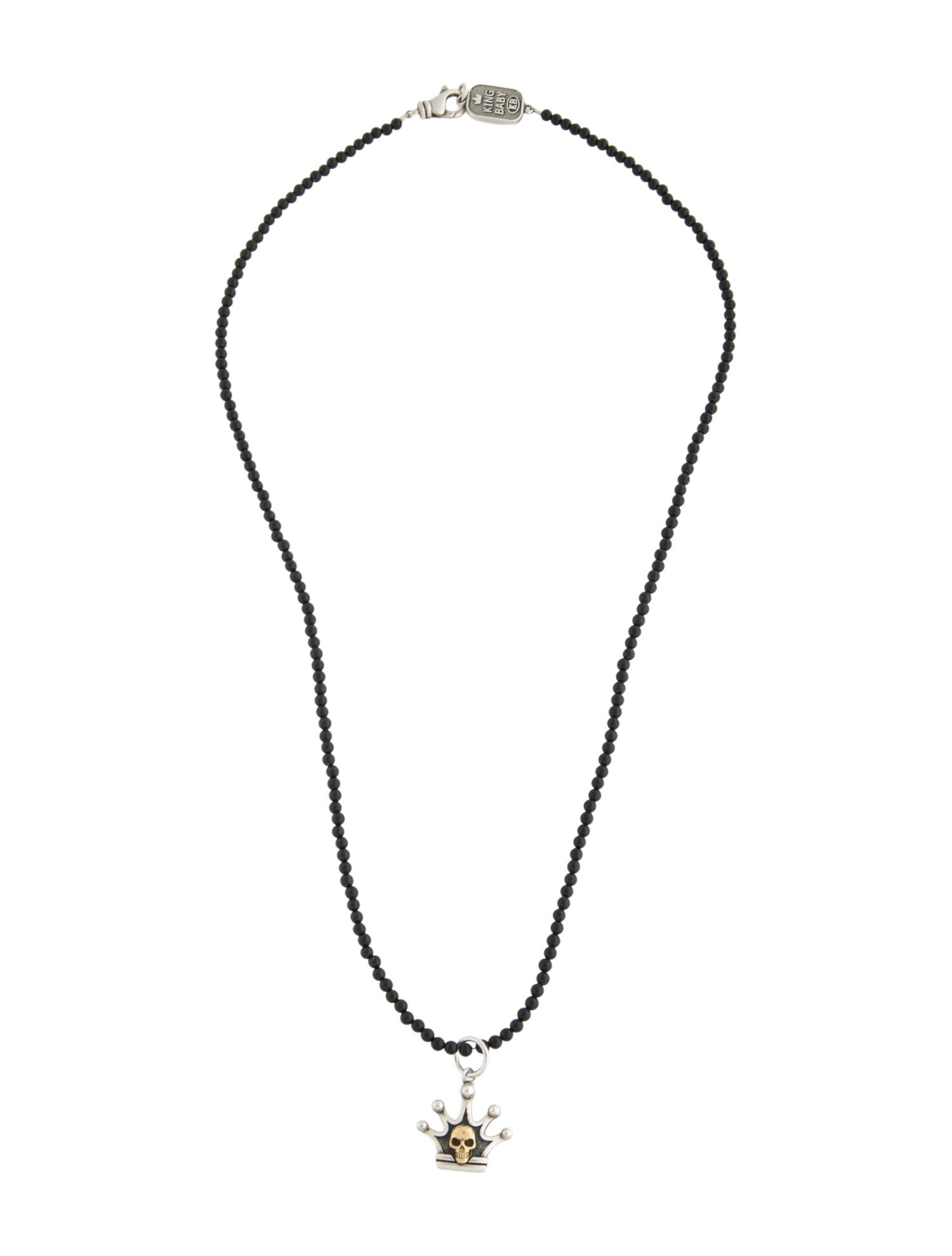 King Baby Studio Two-Tone Crown Pendant Necklace