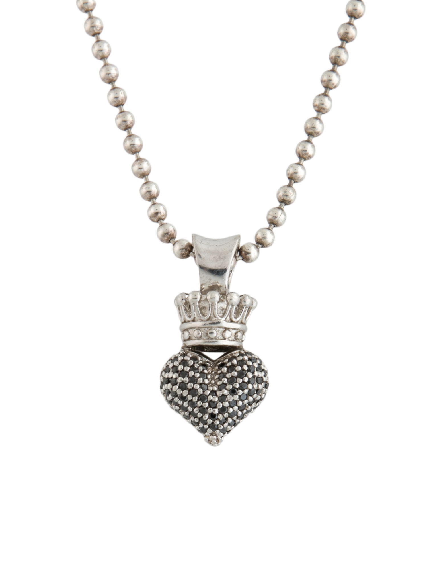 King Baby Studio Queen Baby Pavé Heart Pendant Necklace