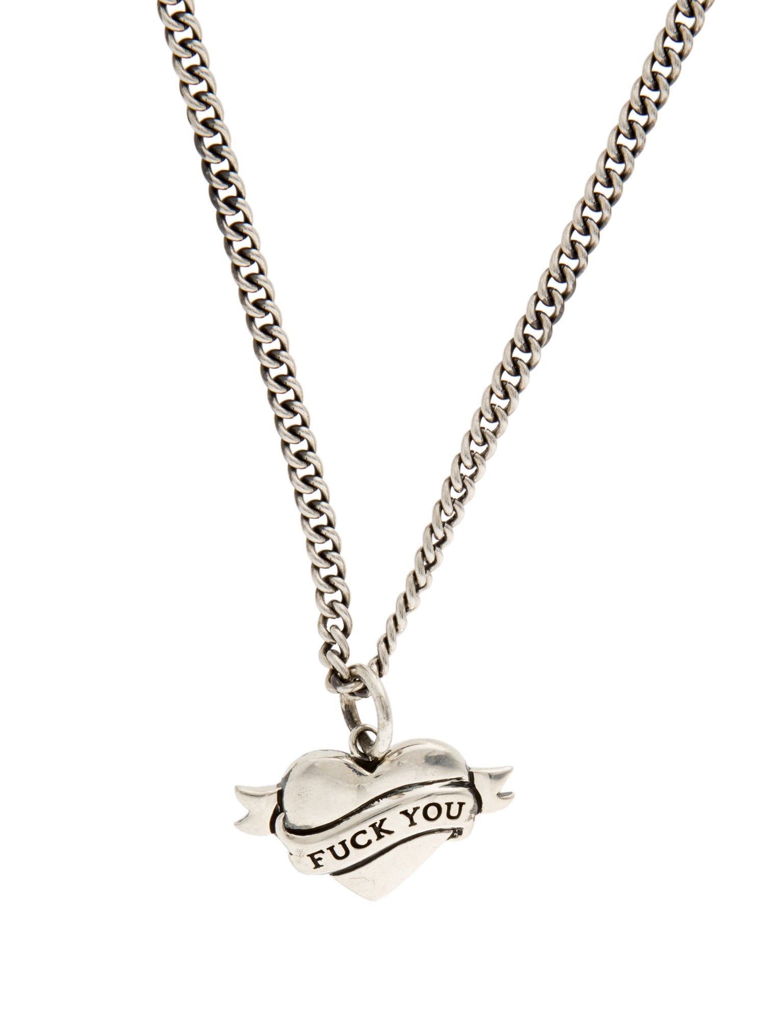 King Baby Studio Tattoo Fuck You Heart Pendant Necklace