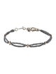 King Baby Studio Hematite Cross Double Strand Station Bracelet