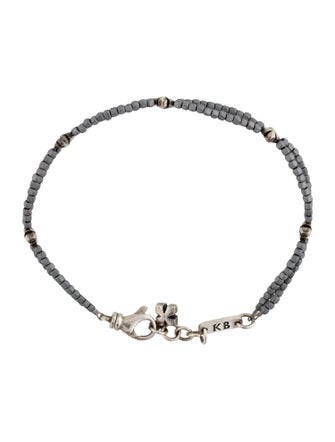 King Baby Studio Hematite Cross Double Strand Station Bracelet