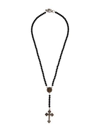 King Baby Studio Onyx Rosary Lavalier Necklace