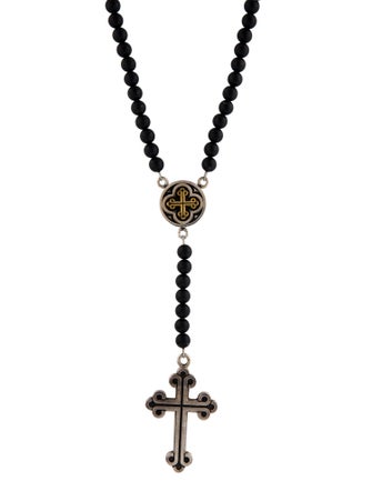 King Baby Studio Onyx Rosary Lavalier Necklace