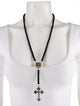 King Baby Studio Onyx Rosary Lavalier Necklace