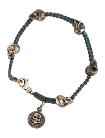 King Baby Studio Skulls Blue Macrame Wrap Bracelet