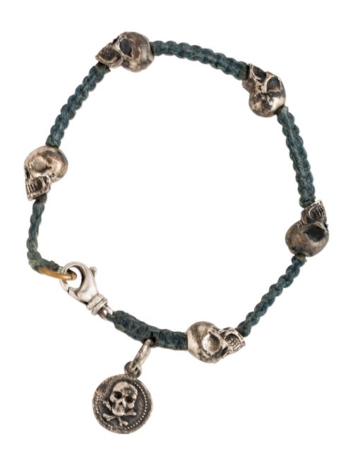 King Baby Studio Skulls Blue Macrame Wrap Bracelet
