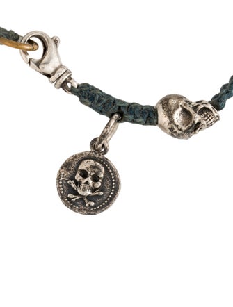 King Baby Studio Skulls Blue Macrame Wrap Bracelet