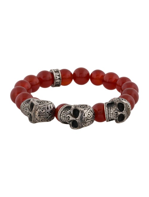 King Baby Studio Carnelian Bead Day Of The Dead Bracelet
