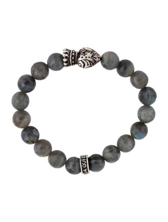King Baby Studio Queen Baby Labradorite Crowned Heart Bead Bracelet